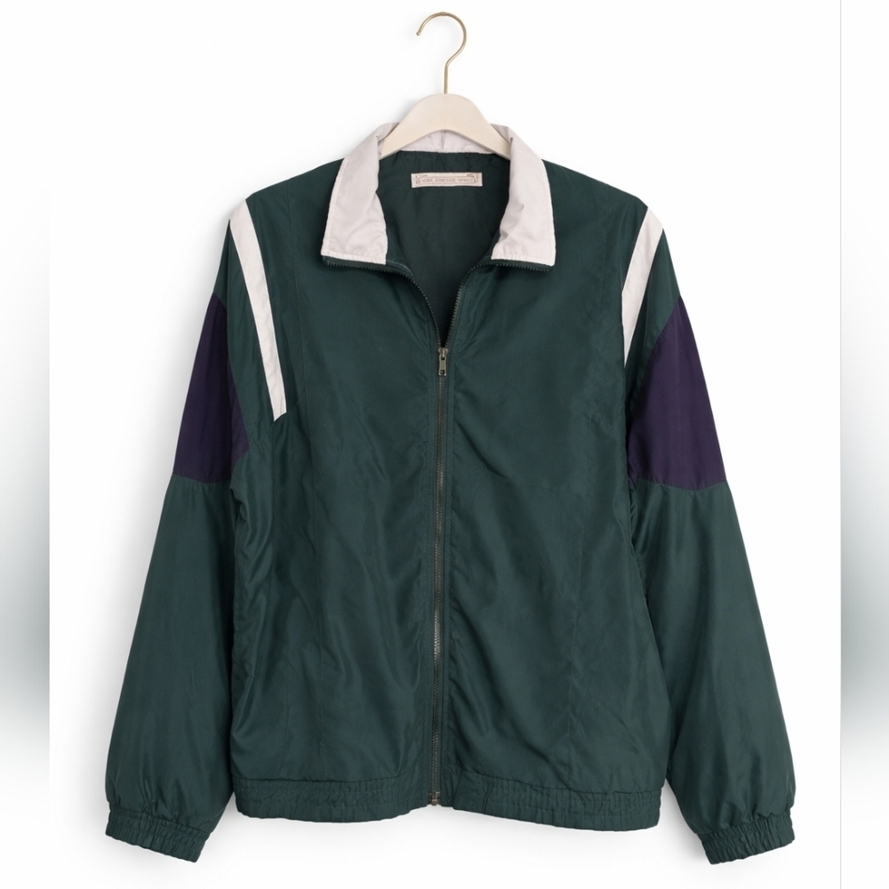 Vintage John Ashford Zip-front sport jacket with colorblock design, Size Medium